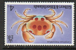 Gilbert & Ellice Islands 1975 Crabs 4c Value, Wmk. Crown To Right Of CA, MNH, SG 243w (BP2) - Isole Gilbert Ed Ellice (...-1979)