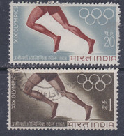 Inde N°  254 X, 255 O  : Jeux Olympiques De Mexico, Les 6 Valeurs Trace De Charnière Ou Oblitérée Sinon TB - Unused Stamps