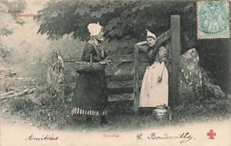 Folklore - Scènes Champêtre - Bavardage - Oblitéré1904  - Carte Postale Ancienne - People