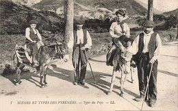 Folklore - Scènes Et Types Des Pyrénées - Types Du Pays - L.L. - Carte Postale Ancienne - Personnages