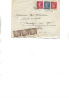 LETTRE AFFRANCHISSEMENT COMPOSE N° 278 B - 277 -283 +BANDE 3 TAXE  N° 29 - - 1859-1959 Brieven & Documenten