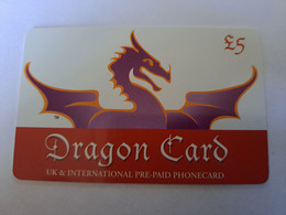 GREAT BRITAIN   5  POUND / DRAGON CARD     PREPAID USED    ** 12099** - Otros & Sin Clasificación