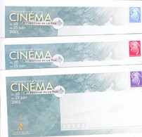 Nouvelle Calédonie-5è Festival De Cinéma De La Foa En 2003-3 Entiers Postaux Neufs - Postal Stationery