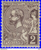 Monaco 1891. ~ YT 12** - 2 C. Prince Albert 1er - Autres & Non Classés