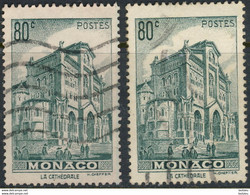 Monaco 1943. ~ YT 255 (par 2) - 80 C. Cathédrale - Gebruikt