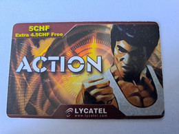 ZWITSERLAND  CH 5 ,-  PREPAID CARD  LYCATEL/ BRUCE LEE    FINE USED CARD **12109** - Schweiz