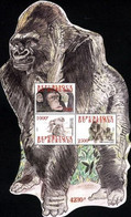 BURUNDI 2011 MONKEYS OF BURUNDI FAUNA ANIMALS ODD SHAPE MINIATURE SHEET MS MNH - Gorilla's