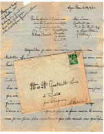 TB 4017 - Guerre 39 / 45 - 2 Lettres De Mr Albert GASTAULT à LYON - BRON & TOULOUSE Pour Mr & Mme GASTAULT à DISTRE - WW II