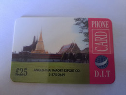 GREAT BRITAIN   25 POUND  / ANGLO- THAI IMPORT EXPORT  /    DIT PHONECARD    PREPAID CARD      **12124** - Verzamelingen
