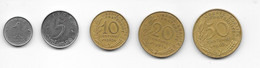 FRANCE - LOT DE 5 MONNAIES - ANNEE 1962 - 1 Ct - 5 Cts -10 Cts  - 20 Cts  - 50 Cts - Sonstige & Ohne Zuordnung