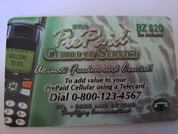 BELIZE Prepaid Card  $20,- PREPAID CELLULAIR SERVICE  BTL   Used Card  **12146** - Belice