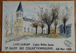 93 : Livry-Gargan - Eglise Notre-Dame - 5e Salon Des Collectionneurs 1990 - Numérotée - (n°25511) - Bourses & Salons De Collections