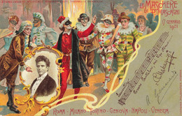 Italia * CPA Illustrateur Jugendstil Art Nouveau 1901 * Arlequin Costumes Masque * Italie - Vor 1900