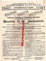 21- DIJON-MALZEVILLE NANCY-RARE PUBLICITE JACQUEMIN-MILDIOU- BOUILLIE-OIDIUM-COCHY  AGRICULTURE CULTURE VIGNE VINS -1935 - Agriculture