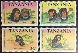 Tanzania 1992 Gombe Chimpanzees Animals MNH - Schimpansen