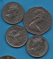 UK LOT 4 COINS : 5 PENCE + 50 PENCE 1982-1988 KM# 937 QEII - Lots & Kiloware - Coins
