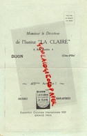 21-DIJON-54-MALZEVILLE NANCY-RARE CARTE LETTRE LA CLAIRE JACQUEMIN-MILDIOU-  AGRICULTURE CULTURE VIGNE VINS -1931 - Agriculture