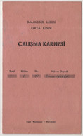 TURKEY,TURKEI,TURQUIE ,BALIKESIR ,GAZI ,SCHOOL REPORTS ,1957-1958 - Diploma & School Reports