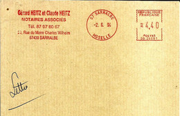 Lettre  EMA Satas Sg 1994  Heitz  Gerard Claude Notaire  Metier  57 Sarralbe   A88/9 - Autres & Non Classés