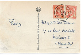 PM306/ TP 419(2) S/CP Gendron-Celles Château De Noisy Obl. Relais - Etoile Gendron-Celles 21/7/1947 > Woluwé  Bruxelles - Postmarks With Stars