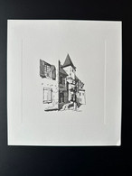 France 1976 Gravure Taille-douce Epreuve Jacques Combet Ussel Corrèze ITVF La Poste 21 X 19 Cm - Documenti Della Posta