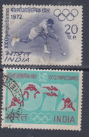 Inde N° 340 / 41 O  Jeux Olympiques De Munich, Les 2 Valeurs Oblitérées Sinon TB - Used Stamps