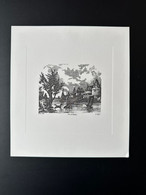 France 19?? Gravure Taille-douce Epreuve Pierre Forget Vue De Nantes Cheval Horse Pferd ITVF La Poste 21 X 19 Cm - Documenti Della Posta