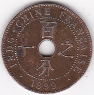 Indochine Française. 1 Cent 1899 A Paris. Bronze. Lec# 54, Sup/ XF - Indochina Francesa
