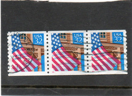 ETATS-UNIS       3 Timbres 32 C Se Tenant Roulette    1995    Y&T : 2338   Date En Rouge    Belle Oblitération - Rollen