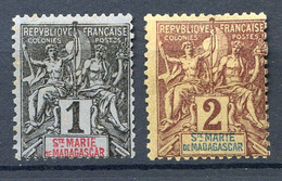 Réf 53 CL2 < --  SAINTE MARIE De MADAGASCAR < Yvert N° 1 + 2 * Neuf Ch * MH - Scan Détaillé Des 2 Timbres - Ongebruikt