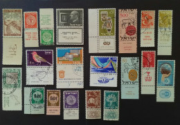 Israel Various Classic Stamps With Tabs From 1948 And On, One Tab With Blunt Corner Otherwise Very Fine Used - Used Stamps (with Tabs)