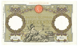100 LIRE CAPRANESI AQUILA ROMANA TESTINA FASCIO ROMA 19/07/1939 BB/SPL - Regno D'Italia - Altri