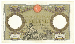 100 LIRE CAPRANESI AQUILA ROMANA TESTINA FASCIO ROMA 19/07/1939 BB/BB+ - Regno D'Italia – Autres