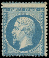 * FRANCE - Poste - 22, Piquage Décalé, Signé Scheller: 20c. Bleu - 1862 Napoléon III