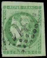 O FRANCE - Poste - 42Bi, 3 Belles Marges, Une Juste, Signé Calves: 5c. Vert émeraude Clair - 1870 Emisión De Bordeaux