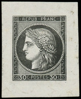 EPA FRANCE - Poste - 56, Petite épreuve En Noir, Impression Recto Et Au Verso En Brun: 30c. Cérès - 1871-1875 Ceres