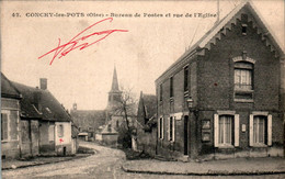 Conchy-les-Pots Canton Ressons-sur-Matz Bureau De Postes Et Rue De L'Eglise Post Petit Village Oise 60490 N°42 TB.Etat - Other & Unclassified