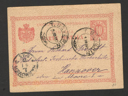 ROMANIA TO GERMANY - POSTCARD - STATIONERY - 1897. - Otros & Sin Clasificación