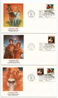 United States 1987 3 Fleetwood FDCs Scott 2367-2368 Christmas - 1981-1990