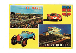 Cpm SPORT AUTO LE MANS Circuit Des 24 Heures Voiture Publicité SOLEX ELF CASTROL GULF - Blason - Le Mans