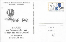 TAAF Entier Postal 1991 Amiral Max Douguet - Postal Stationery