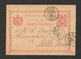ROMANIA TO FRANCE - POSTCARD - STATIONERY - 1897. - Otros & Sin Clasificación