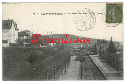 Vaux-sur-Seine (78) La Gare Et Les Quais CPA RARE France Frankrijk Carte Postale Animee Station Chemin De Fer Train - Sonstige & Ohne Zuordnung