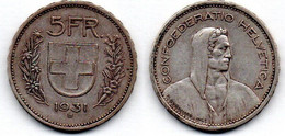 MA 20350 / Suisse - Schweiz - Switzerland 5 Francs 1931 B 13 étoiles TB+ - Andere & Zonder Classificatie