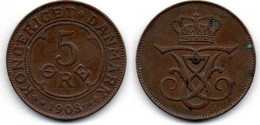 MA 20386 / Danemark - Denmark - Dänemark 5 Ore 1908 TTB - Danimarca