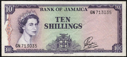 Jamaica 10 Shillings 1960 XF QEII Rare Banknote - Jamaica