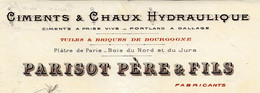 1900  ENTETE Ciments Chaux Parisot à Montbard Cote D’Or =>Vairet Baudot Briqueterie Devenue Eco Musée à Ciry Le Noble - 1900 – 1949