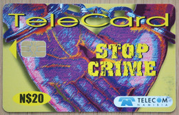 Namibia Phonecard Stop Crime 20 Namibia Dollar , I In NAEI Without Hat And Shoes, Not Listed In Colnect - Namibia