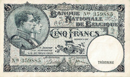 Belgique, (1920-1943), Billet Bel état, Cinq Francs 03/05/38 - 5 Franchi