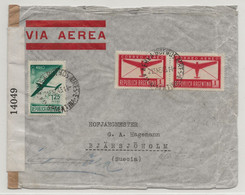 ARGENTINA WW2 1943 Buenos Aires Air Mail Cover > SWEDEN SUECIA PANAM Route Censortape USA EXAMINED 14049 - Brieven En Documenten